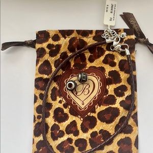 Authentic Brighton Baja Braid Necklace, beads & pouch!